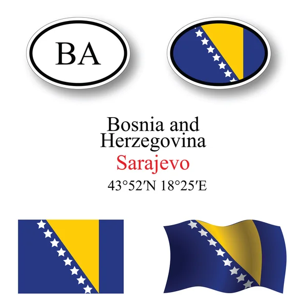 Bosnia and herzegovina icons set — Stock Photo, Image