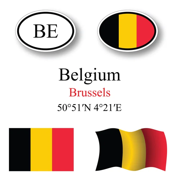 Conjunto de iconos belgium —  Fotos de Stock