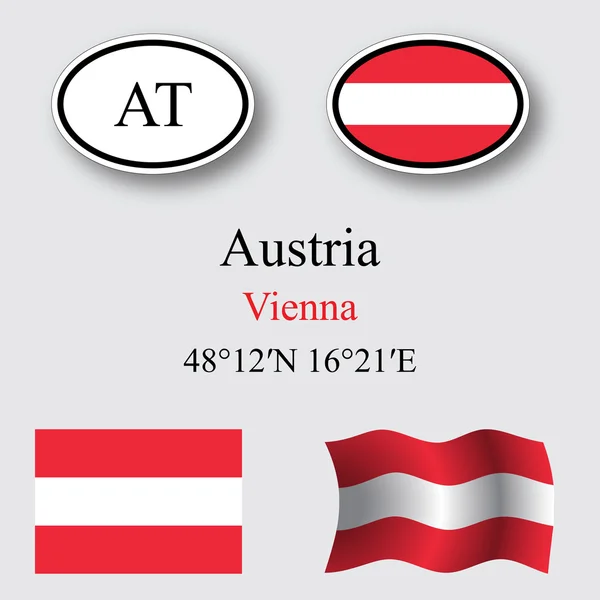 Austria icons set — Stock Photo, Image