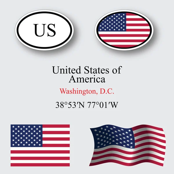 Estados unidos de América iconos conjunto — Foto de Stock