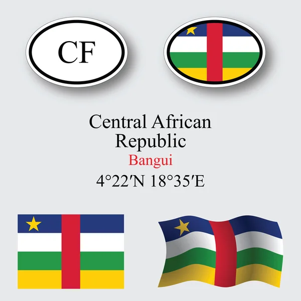 Central african republic icons set — Stok fotoğraf