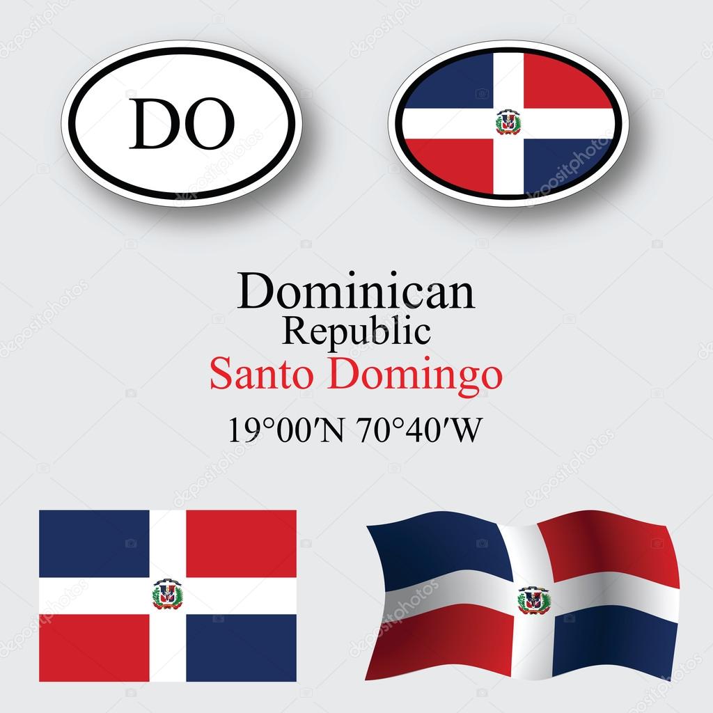 dominican republic icons set