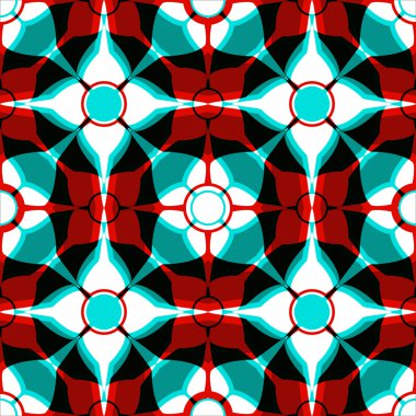 simetrik mavi kırmızı desen