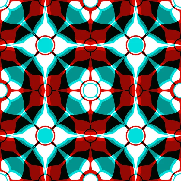 Симметричный синий красный узор — стоковый вектор