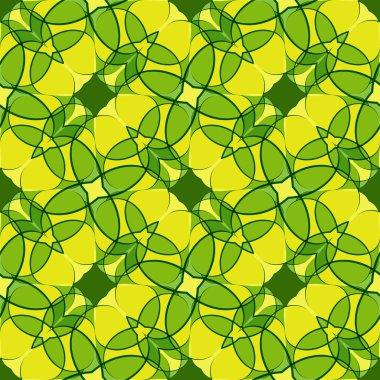 yeşil yaprakları geometrik desen