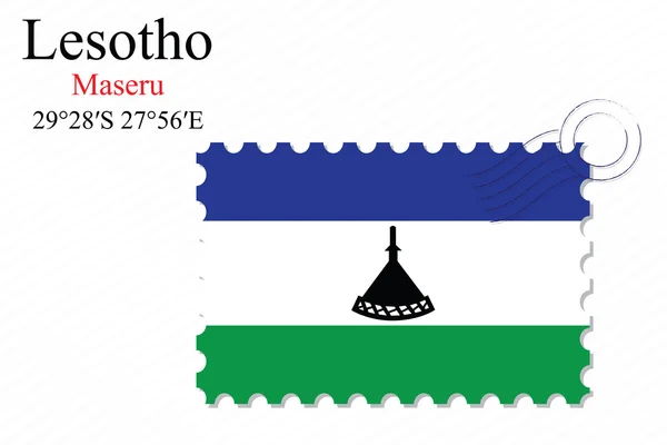 Lesotho stamp design — Stock Vector