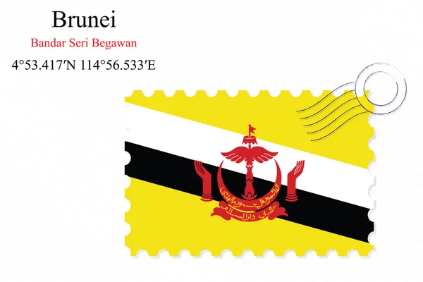 Desain stempel brunei - Stok Vektor