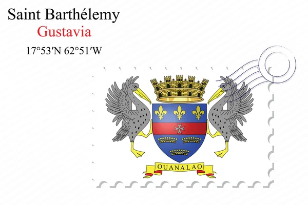 Saint barthelemy damga tasarım — Stok Vektör