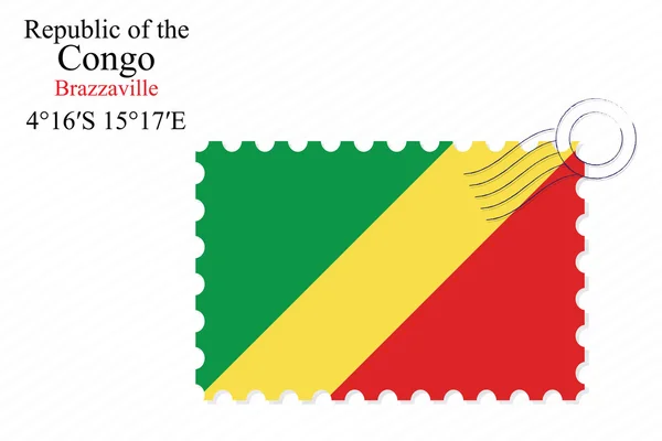 Republic of the congo stamp design — Stock Vector