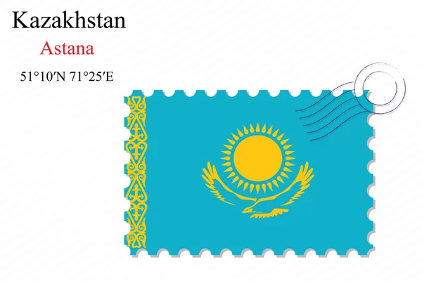 カザフスタンのスタンプ デザイン — ストックベクタ