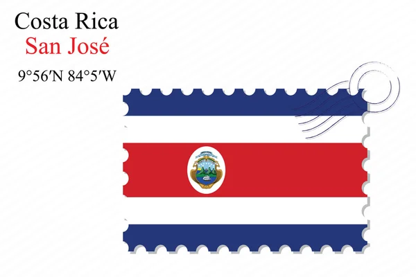 Costa Ricas Briefmarkenmotiv — Stockvektor