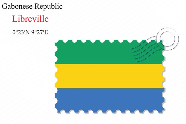 Gabonese republic stamp design — Stock Vector