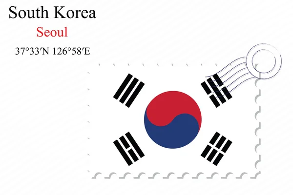 Sydkorea stämpel design — Stock vektor