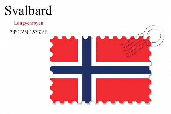 Briefmarkenmotiv Spitzbergen — Stockvektor