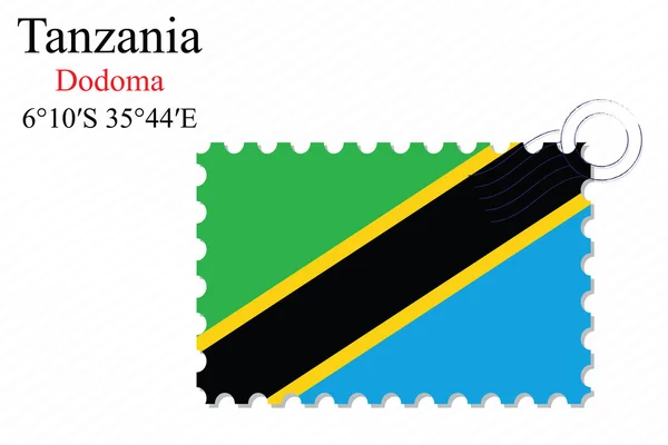 Design der Briefmarke Tansania — Stockvektor