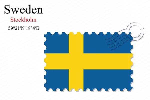 Projekt znaczka Szwecja — Wektor stockowy