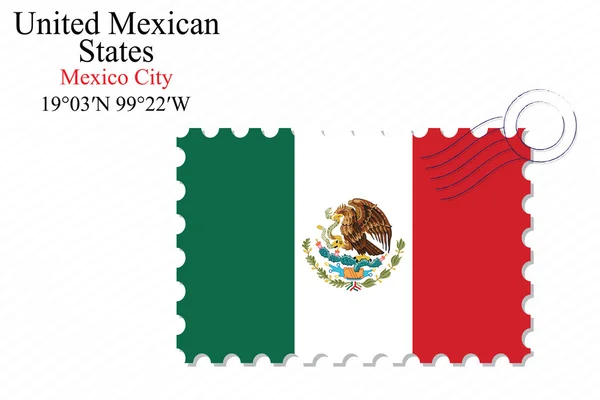 メキシコ合衆国切手デザインを統一 — ストックベクタ
