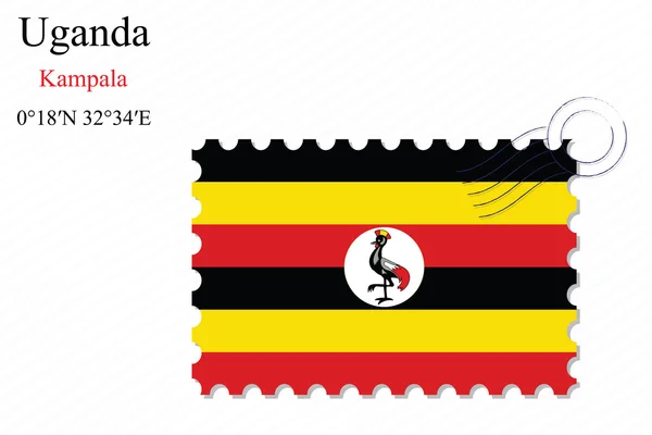 Uganda razítko design — Stockový vektor