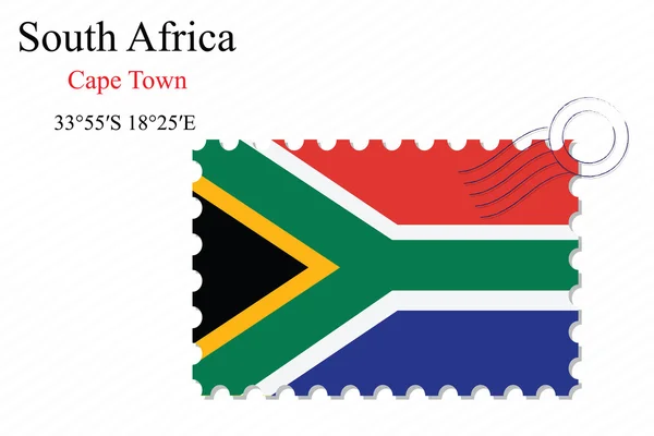 Disegno francobollo Sudafrica — Vettoriale Stock