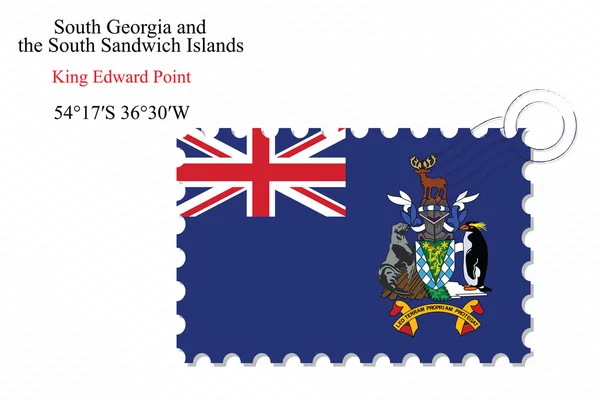 Georgia Południowa i sandwich południowy projekt znaczka — Wektor stockowy