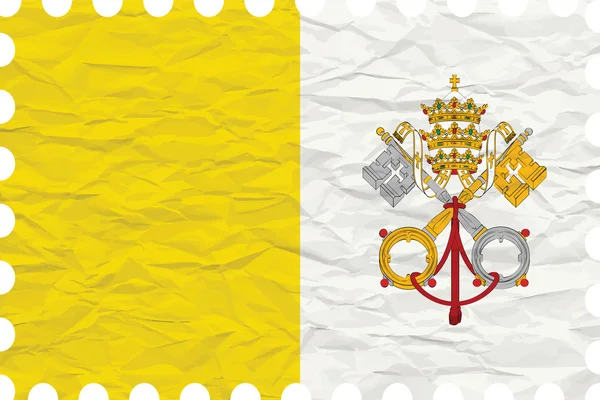 Морщинистая бумажная марка Ватикана — стоковый вектор