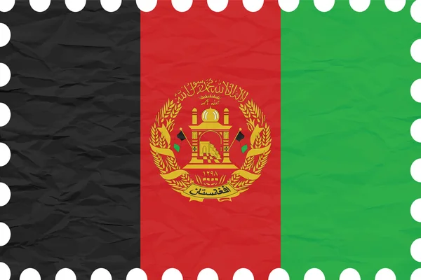 Zerknitterte Briefmarke aus Afghanistan — Stockvektor