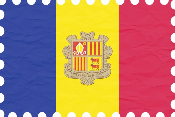 Papel arrugado andorra sello — Vector de stock