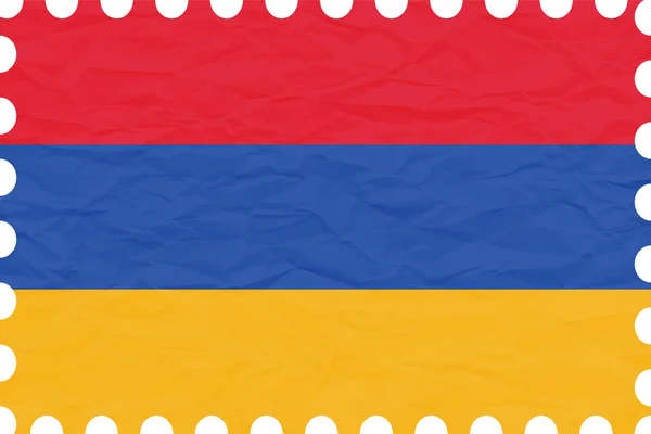 Gerimpelde papier Armenië stempel — Stockvector