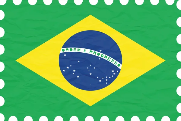 Wrinkled paper brasil stamp — Stock Vector