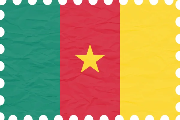 Gerimpelde papier Kameroen stempel — Stockvector