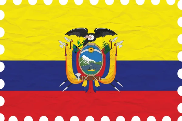 Papel arrugado sello ecuador — Vector de stock