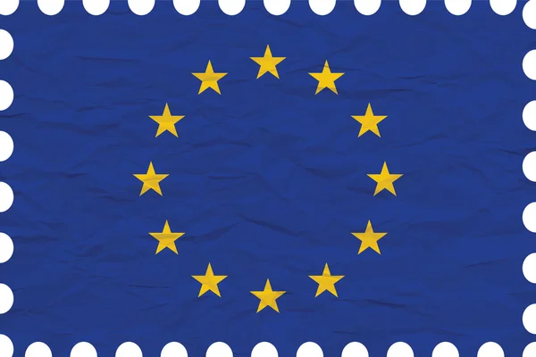 Papel arrugado sello de la unión europea — Vector de stock