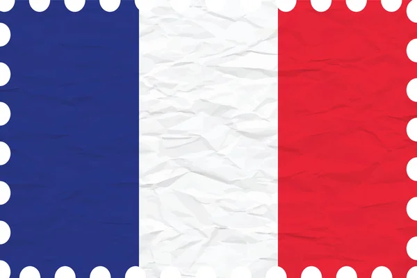 法国邮票的皱纹的纸 — 图库矢量图片