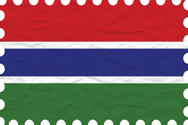 Zerknitterte Papier Gambia Marke — Stockvektor