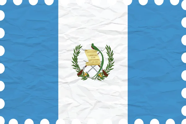 Zerknitterte Briefmarke aus Guatemala — Stockvektor