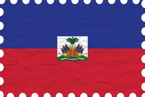 Gerimpelde papier Haïti stempel — Stockvector