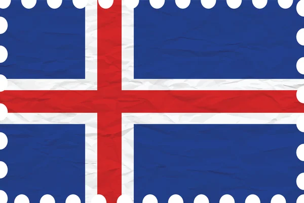 しわしわの紙アイスランドのスタンプ — ストックベクタ