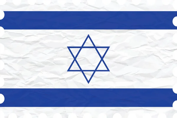 Wrinkled paper israel stamp — Stock Vector