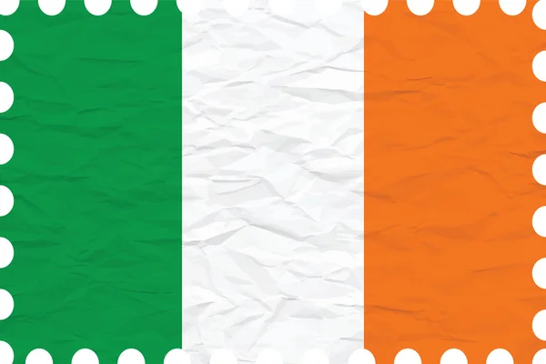 皱纹的纸爱尔兰邮票 — 图库矢量图片