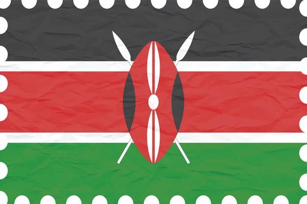 Морщинистая бумажная марка Кении — стоковый вектор