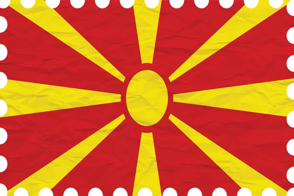 Sello de papel arrugado macedonia — Archivo Imágenes Vectoriales