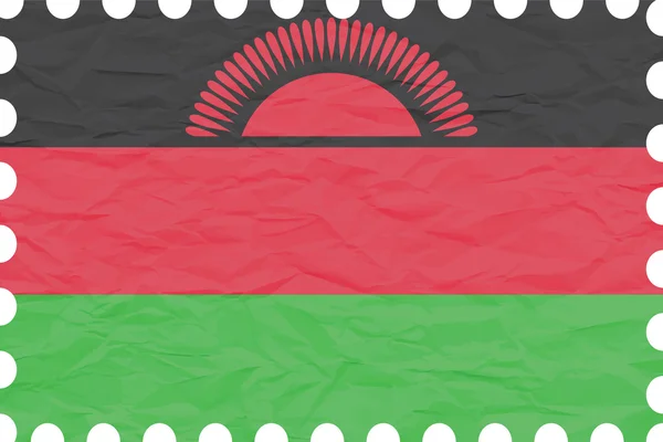 Pomarszczony papier stempel malawi — Wektor stockowy