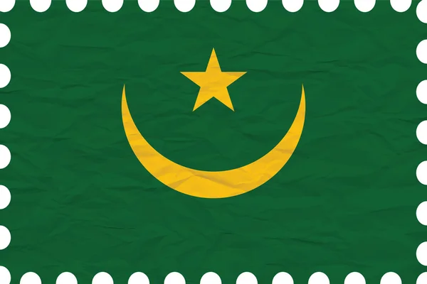 Pomačkaný papírový Mauritánie razítko — Stockový vektor