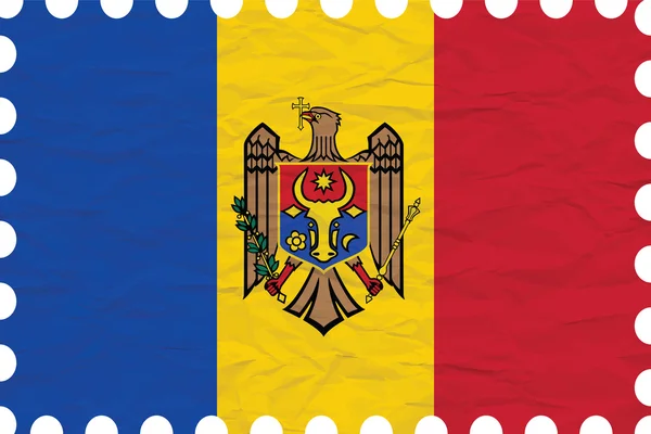 Gerimpelde papier Moldavië stempel — Stockvector