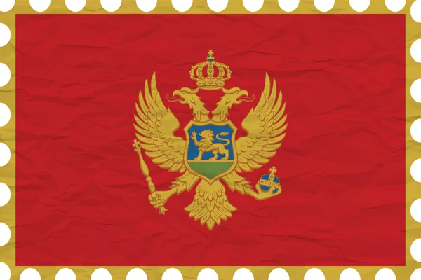 Papier plissé timbre montenegro — Image vectorielle