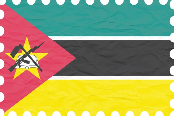 Buruşuk kağıt Mozambik damgası — Stok Vektör