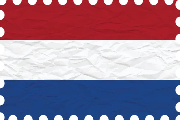 Gerimpelde papier Nederland stempel — Stockvector