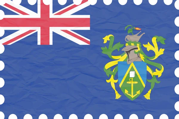 Carta stropicciata pitcairn isole timbro — Vettoriale Stock