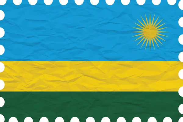 しわしわの紙ルワンダ スタンプ — ストックベクタ