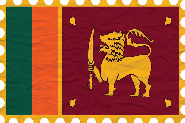 Зморщена паперова марка Срі-Ланки — стоковий вектор